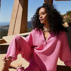 Free People Pink Hailee Sweater Set